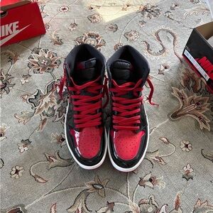 Nike Black and Red High-Top Sneakers